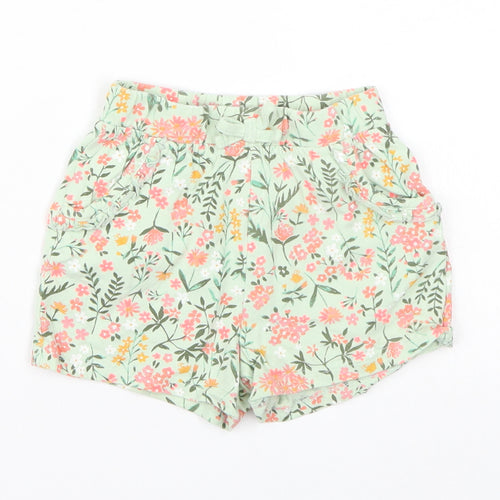 George Girls Green Floral  Bermuda Shorts Size 2 Years