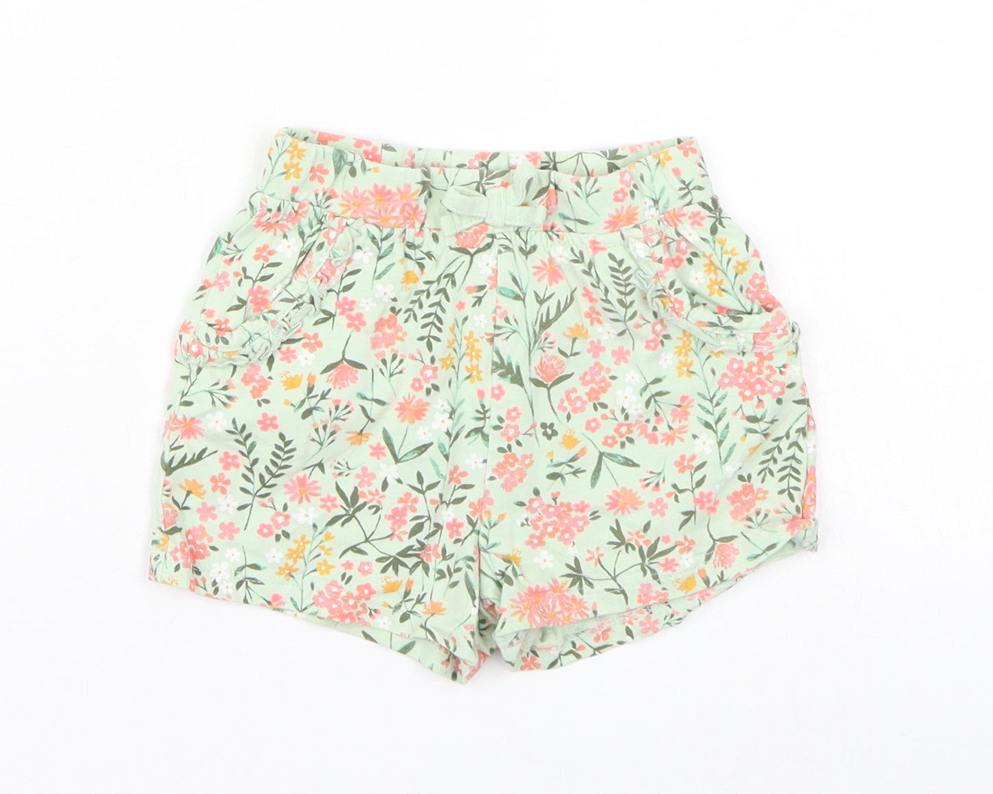 George Girls Green Floral  Bermuda Shorts Size 2 Years