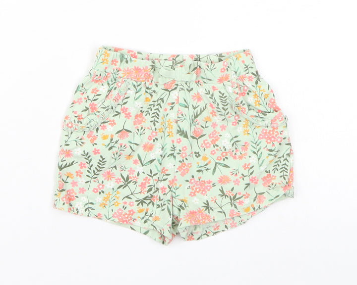 George Girls Green Floral  Bermuda Shorts Size 2 Years