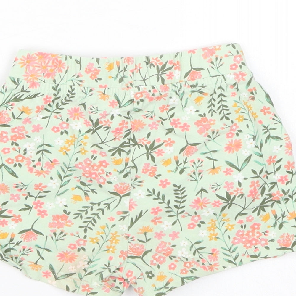 George Girls Green Floral  Bermuda Shorts Size 2 Years