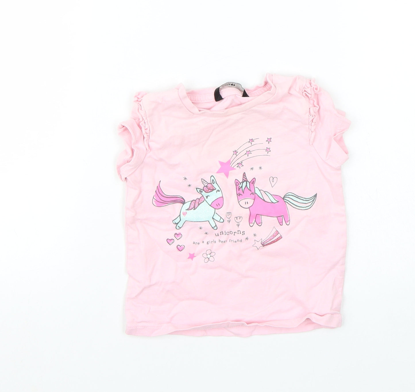 George Girls Pink   Basic T-Shirt Size 12-18 Months