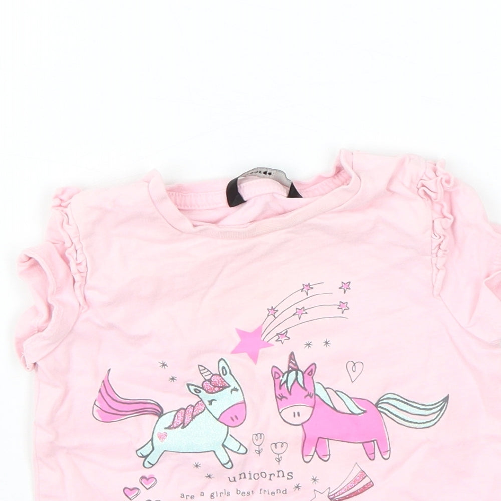 George Girls Pink   Basic T-Shirt Size 12-18 Months