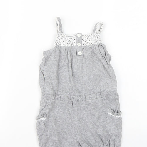 Preworn Girls Grey   Playsuit One-Piece Size 4 Years