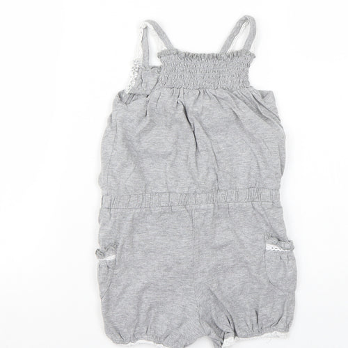 Preworn Girls Grey   Playsuit One-Piece Size 4 Years