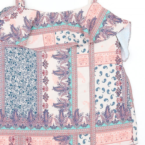 George Womens Pink Paisley  Basic Blouse Size 8