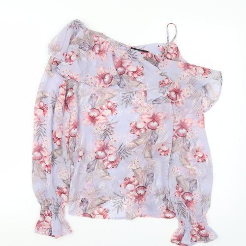 Newlook Womens Purple Floral  Basic Blouse Size 8