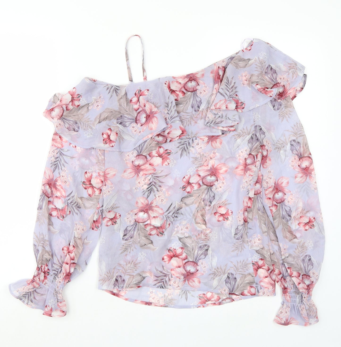 Newlook Womens Purple Floral  Basic Blouse Size 8
