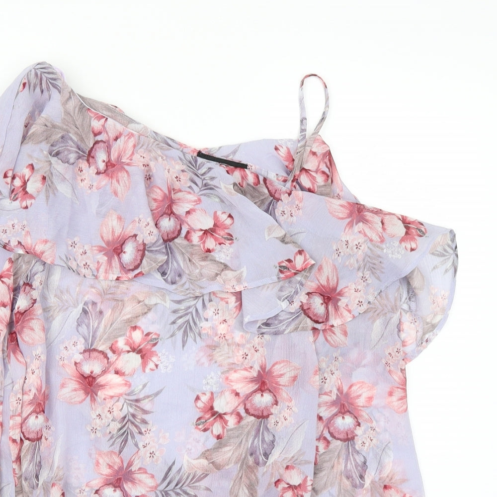Newlook Womens Purple Floral  Basic Blouse Size 8
