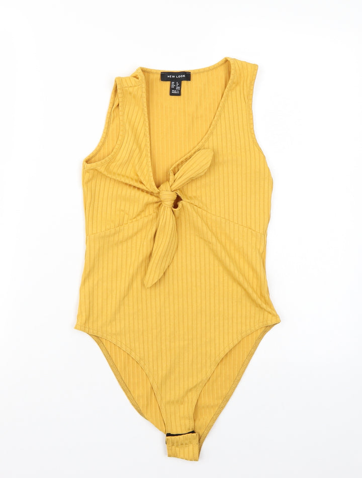 Newlook Womens Yellow Bodysuit One-Piece Size 8