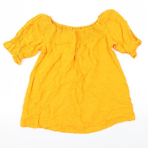 Peacocks Womens Yellow   Basic T-Shirt Size 8
