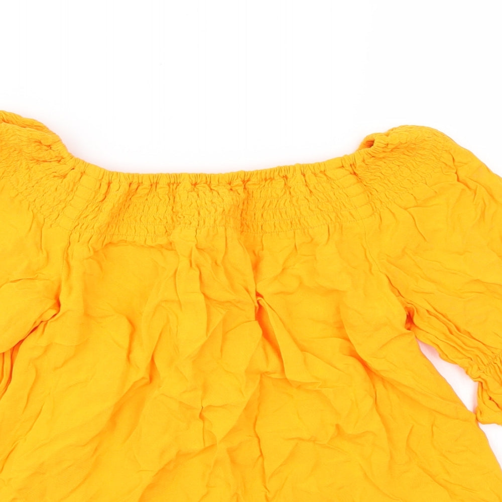 Peacocks Womens Yellow   Basic T-Shirt Size 8
