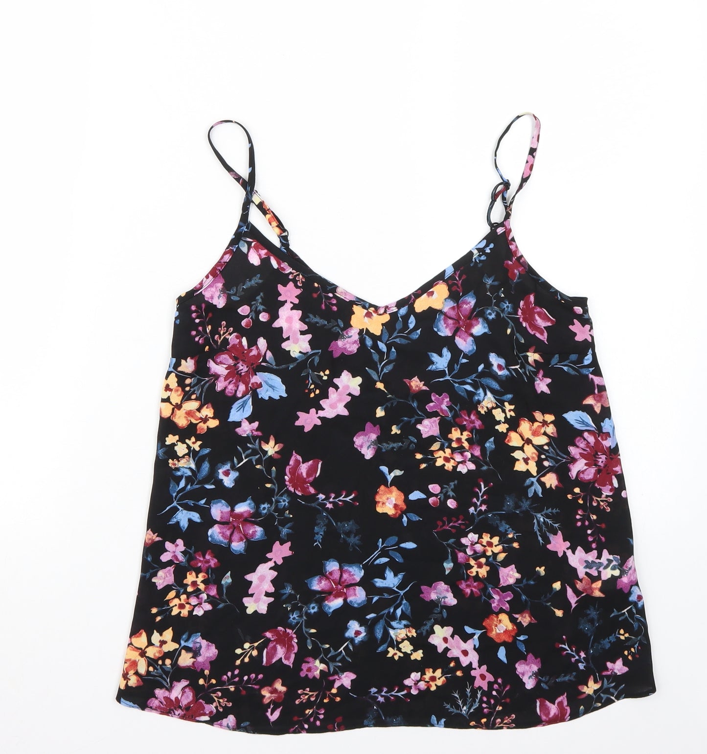Primark Womens Black Floral  Basic T-Shirt Size 4