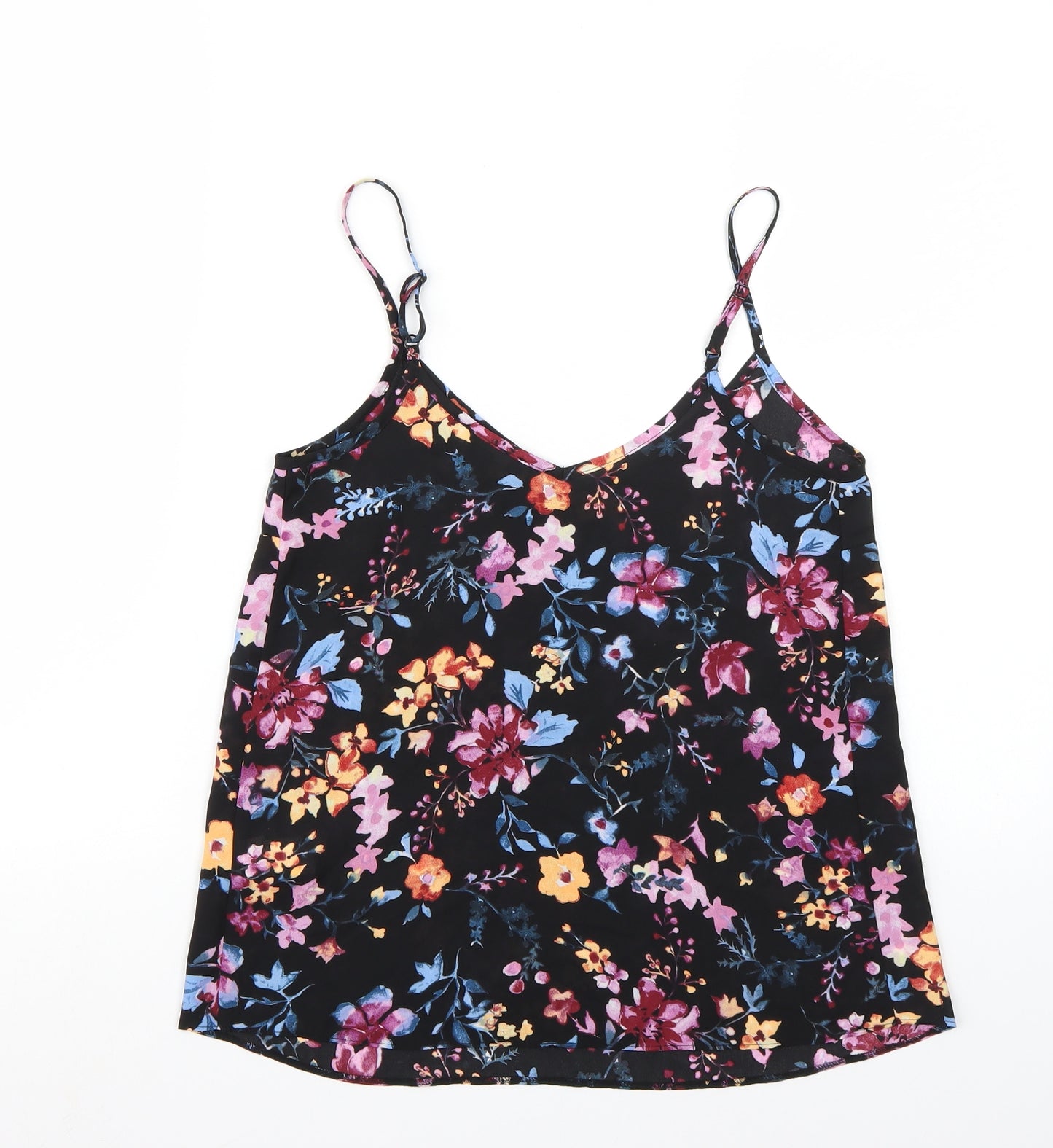 Primark Womens Black Floral  Basic T-Shirt Size 4