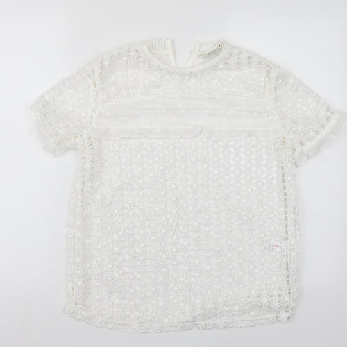 George Womens White   Basic T-Shirt Size 8