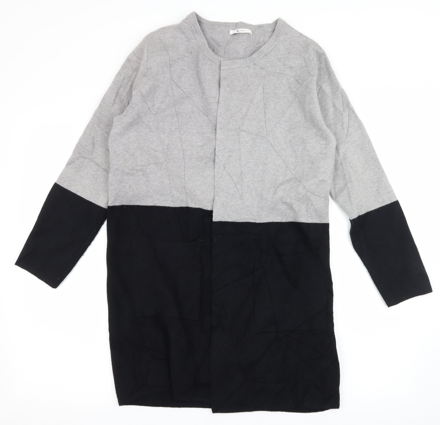 TU Womens Grey  Knit Cardigan Jumper Size 12