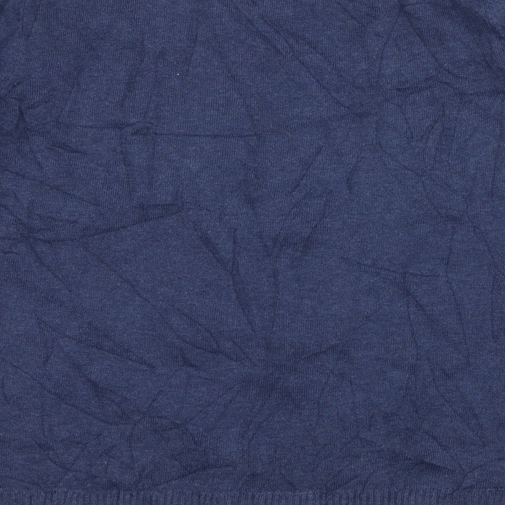 M&Co Womens Blue  Knit Pullover Jumper Size 18  - Crochet detail