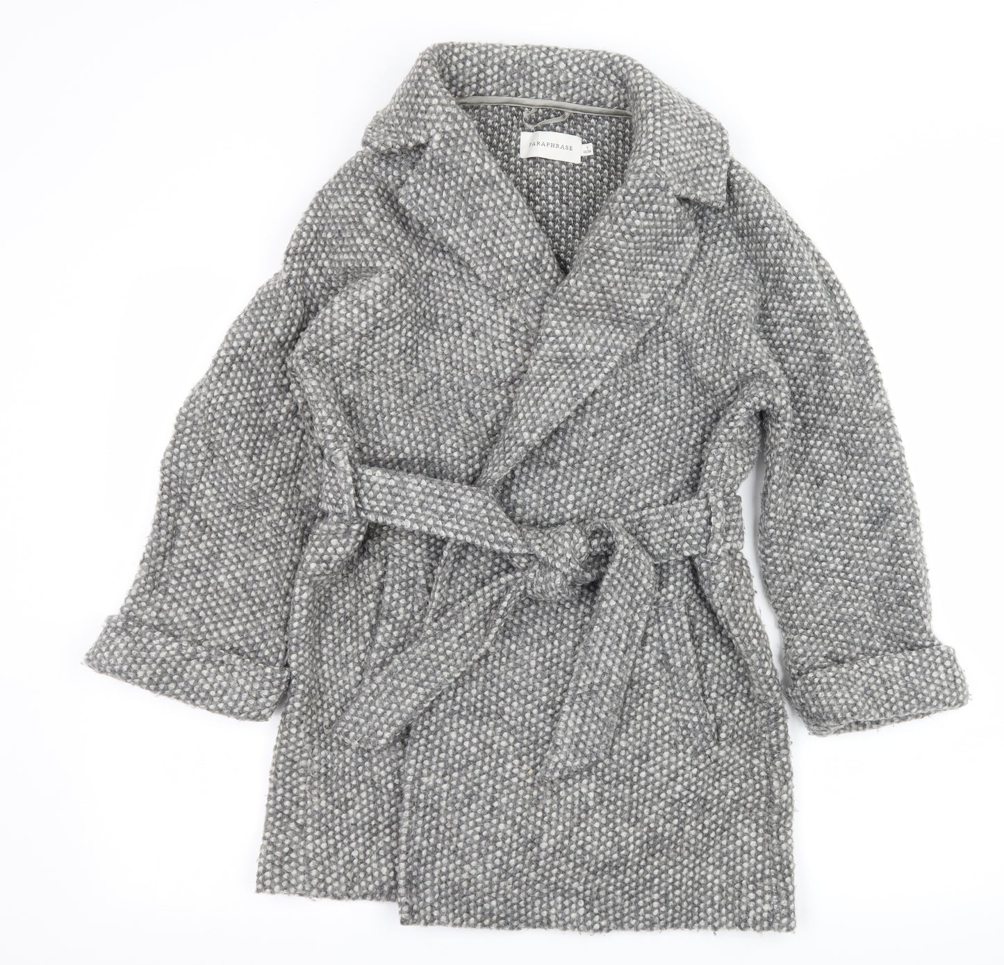 Paraphrase Womens Grey Polka Dot  Jacket Coatigan Size S