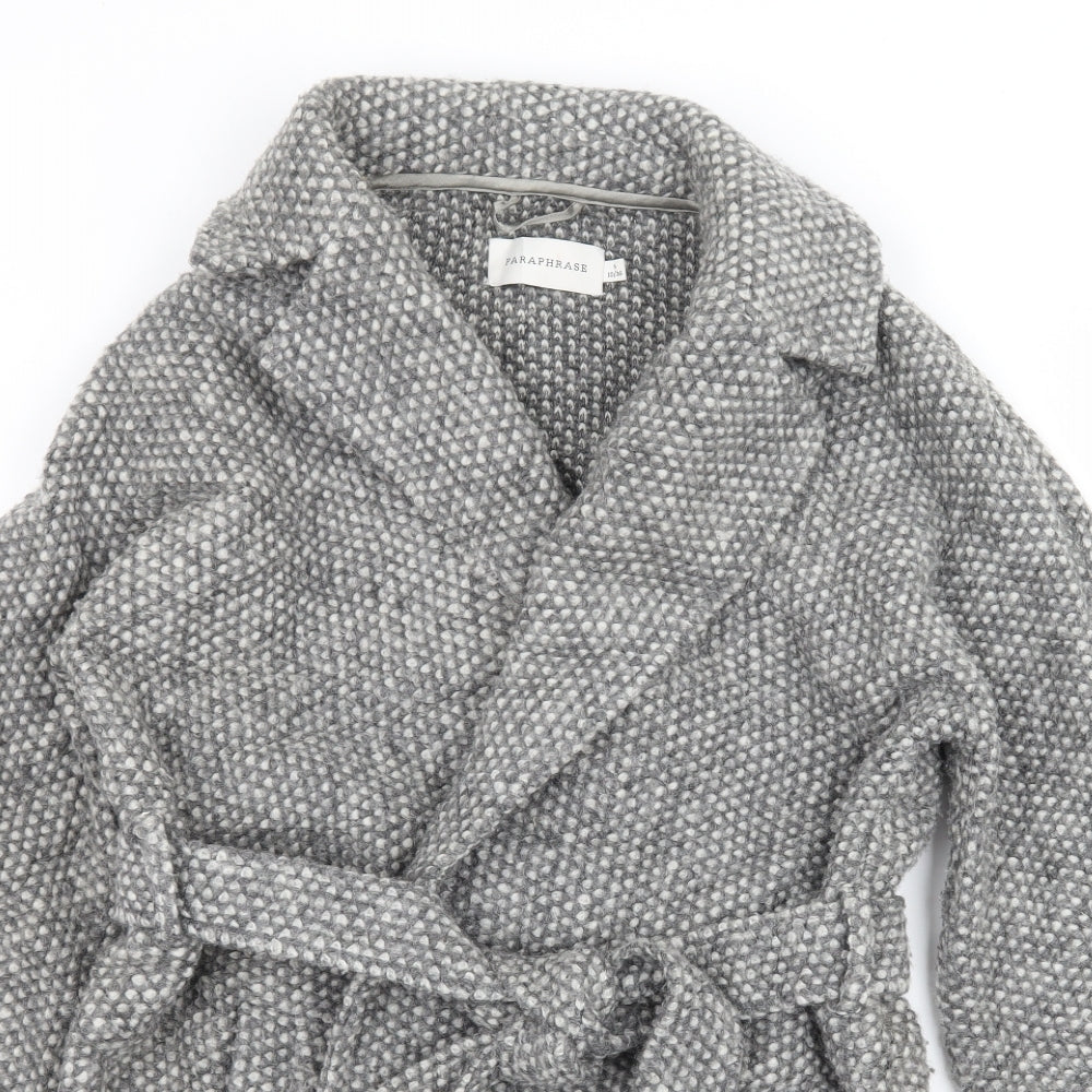 Paraphrase Womens Grey Polka Dot  Jacket Coatigan Size S