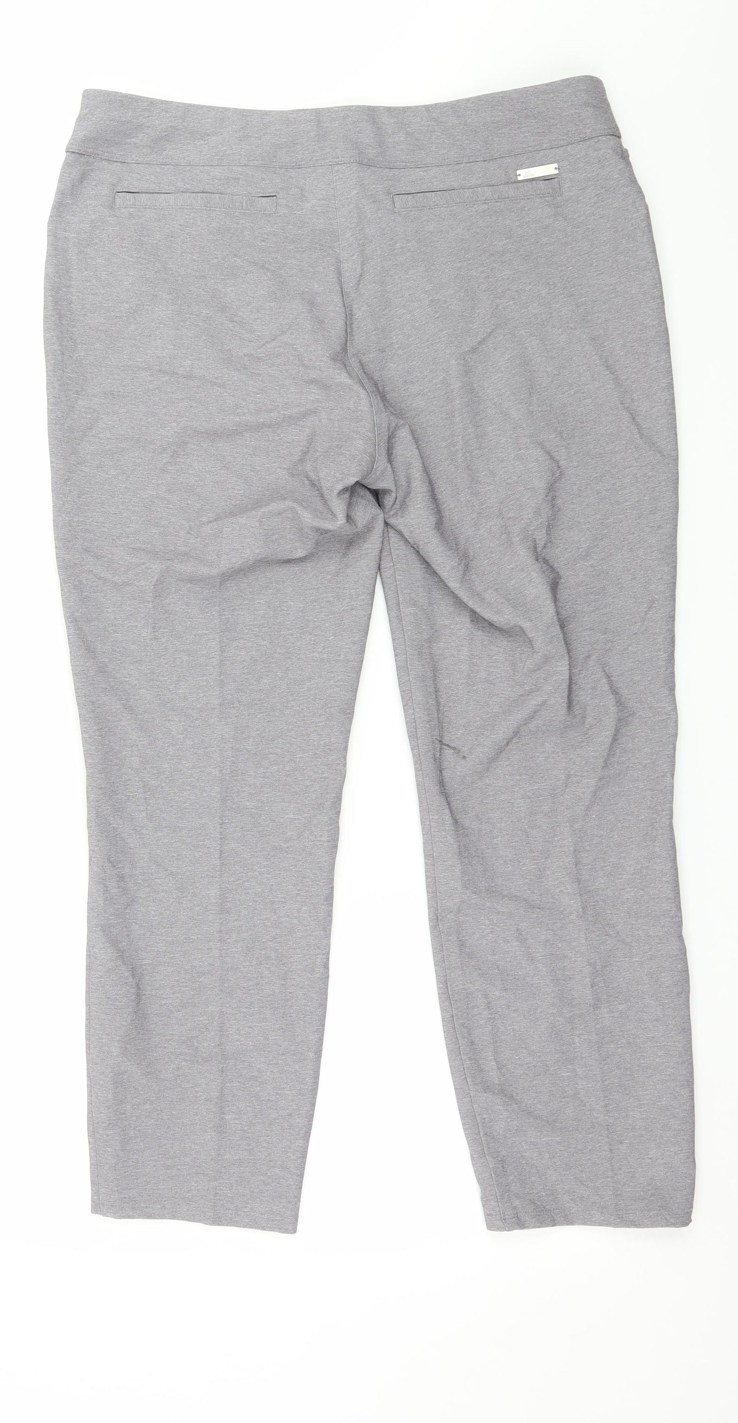 adidas Womens Grey  Jersey Cropped Trousers Size M L23 in