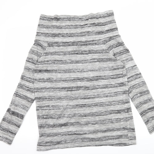 Papaya Womens Grey Striped Knit Pullover Jumper Size 14