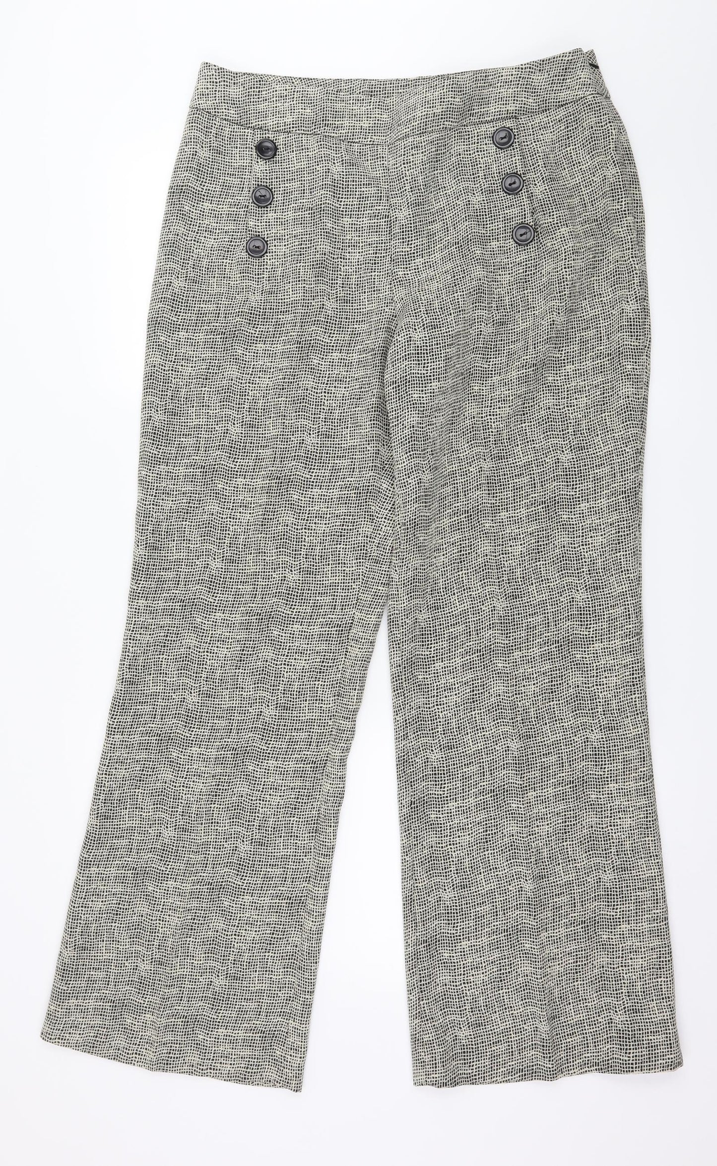 Satsuma Womens Beige Geometric  Trousers  Size 16 L30 in