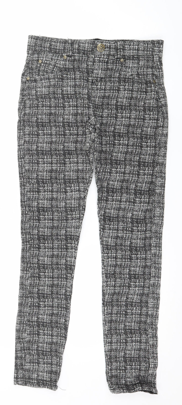 Golddigga Womens Black Geometric  Jegging Trousers Size 10 L27 in