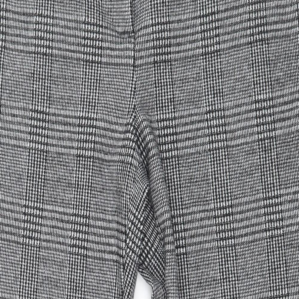 Marks and Spencer Womens Black Check  Trousers  Size 14 L26 in