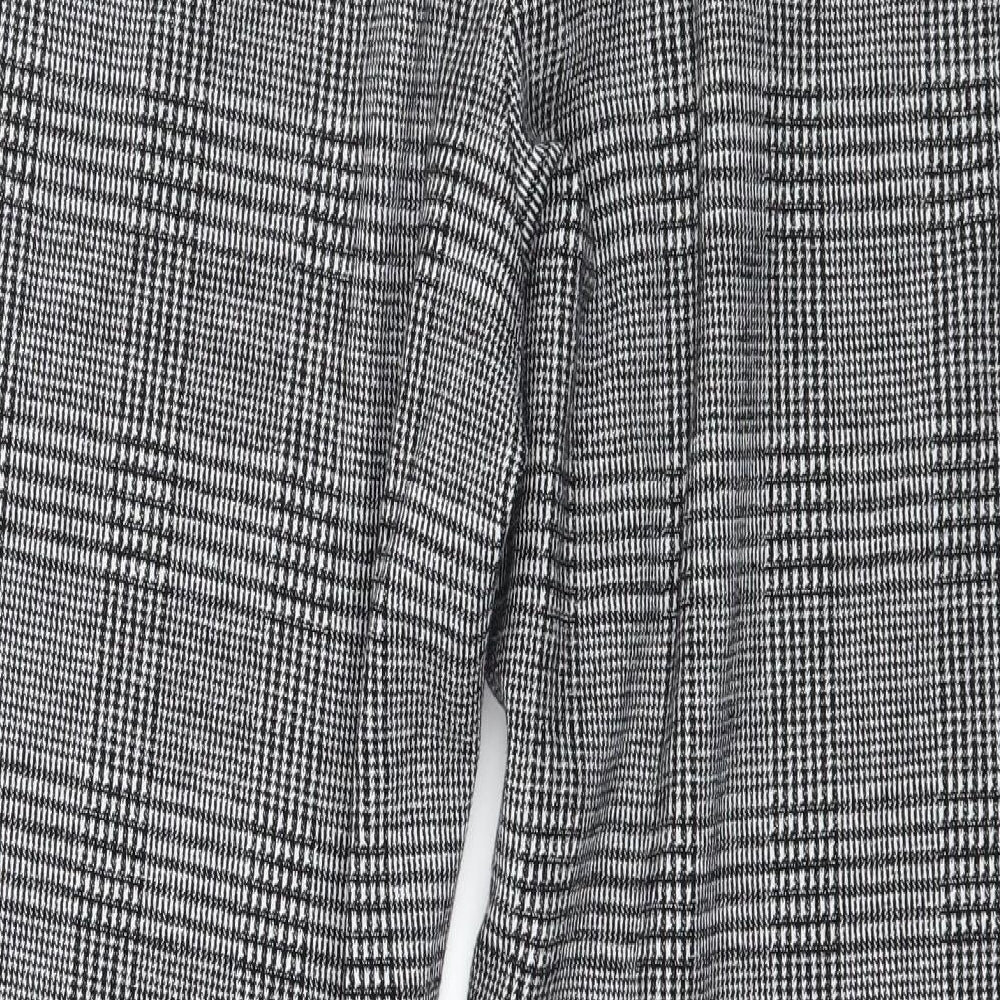 Marks and Spencer Womens Black Check  Trousers  Size 14 L26 in