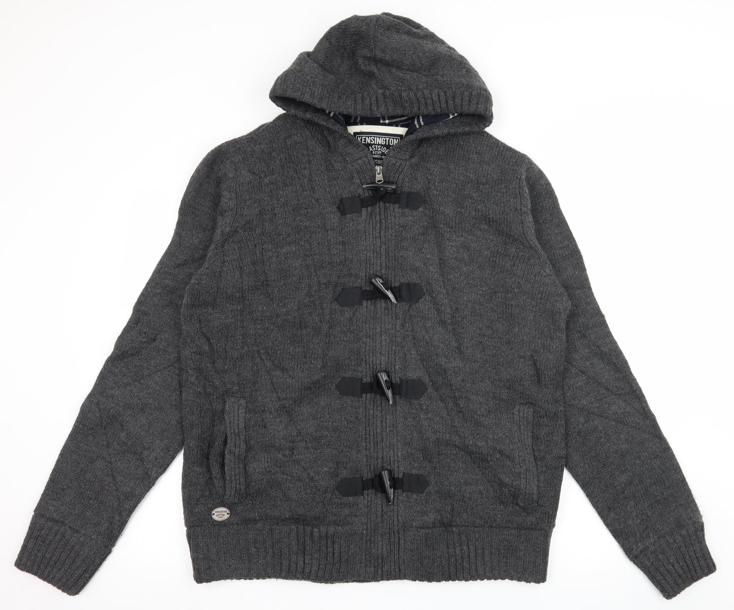 Kensington Mens Grey  Knit Jacket Coatigan Size L