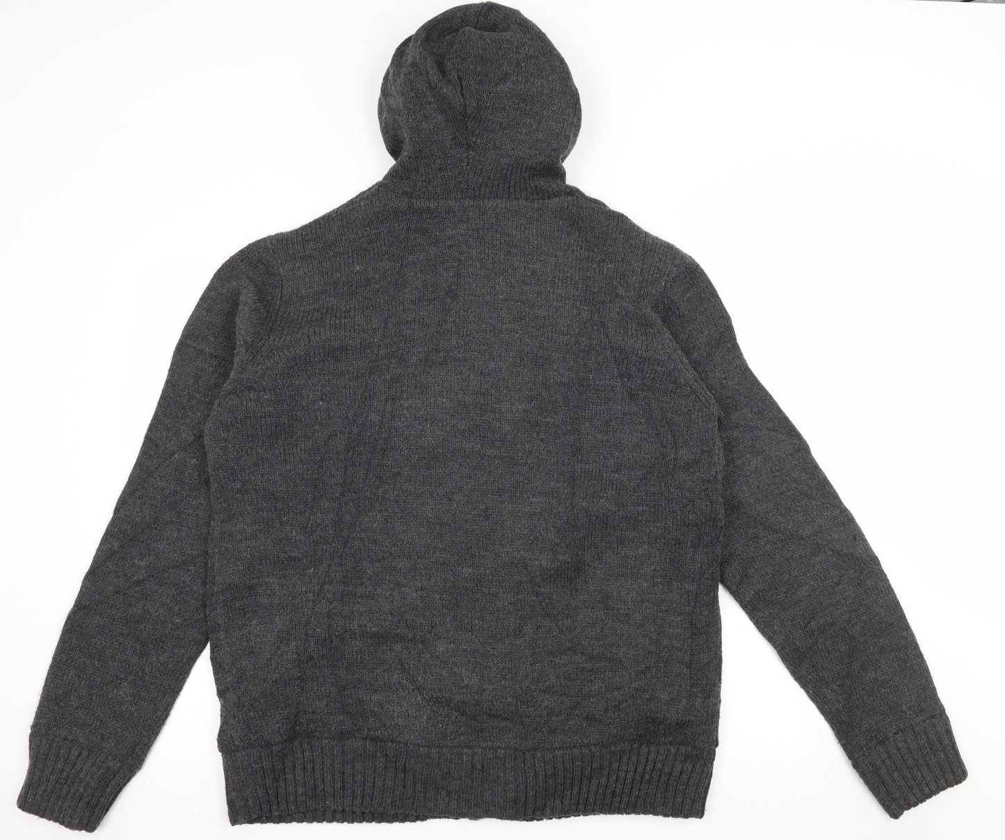 Kensington Mens Grey  Knit Jacket Coatigan Size L
