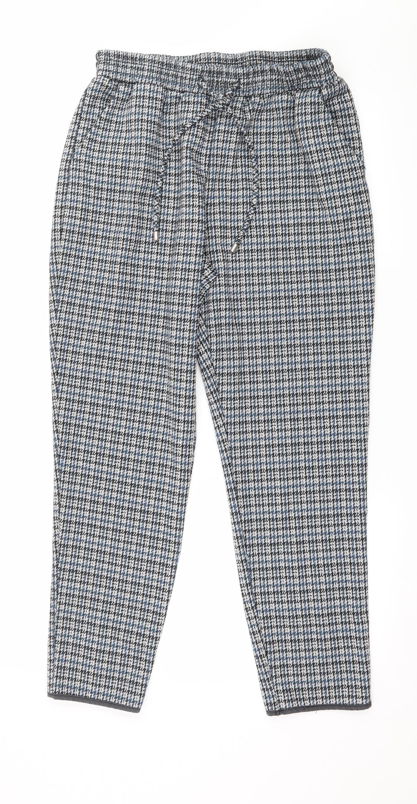 Nutmeg Womens Green Houndstooth  Trousers  Size 12 L25 in
