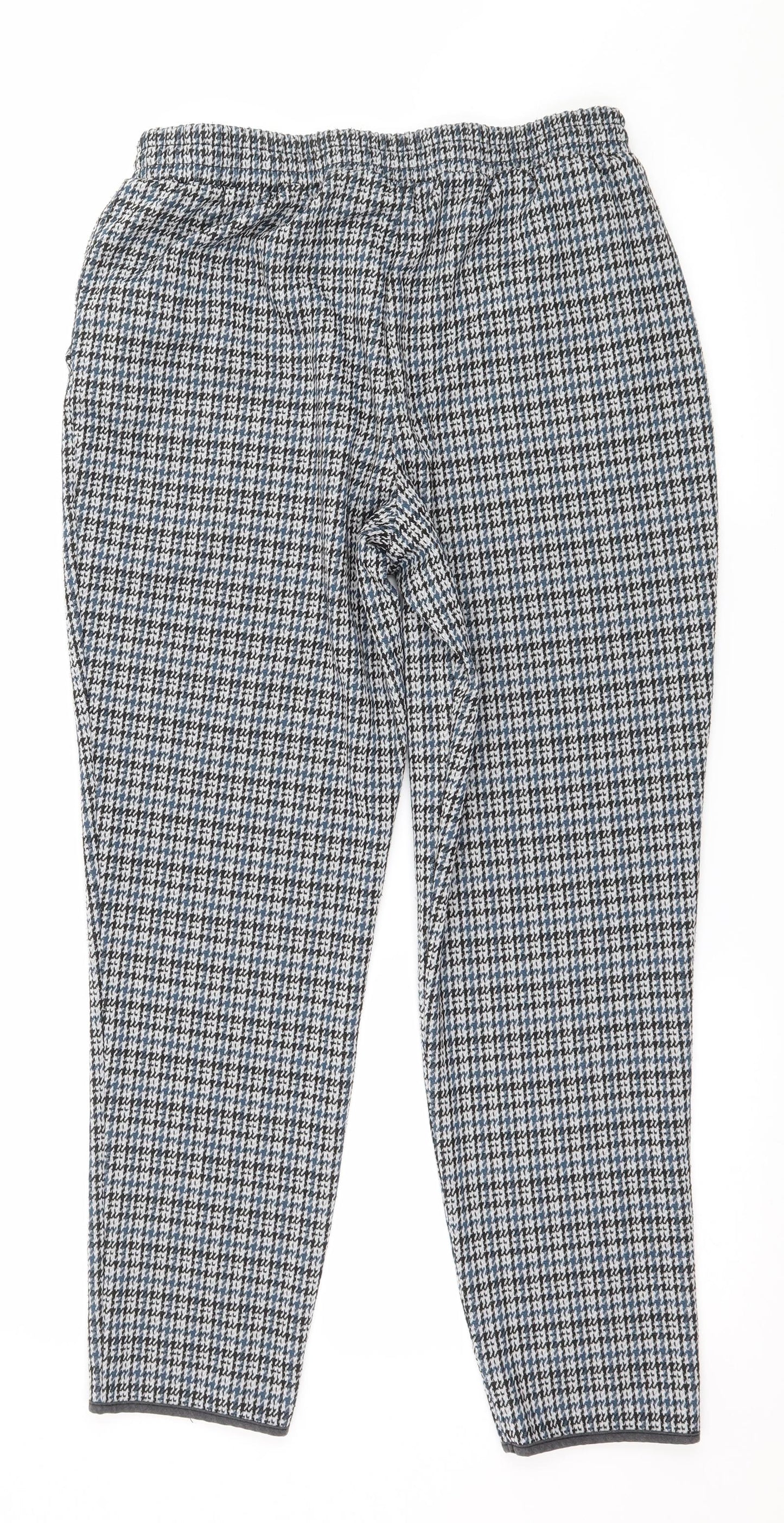 Nutmeg Womens Green Houndstooth  Trousers  Size 12 L25 in