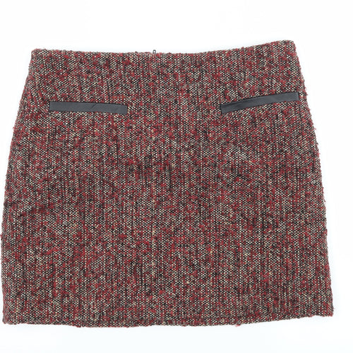 Preowrn Womens Red  Rayon A-Line Skirt Size 30 in