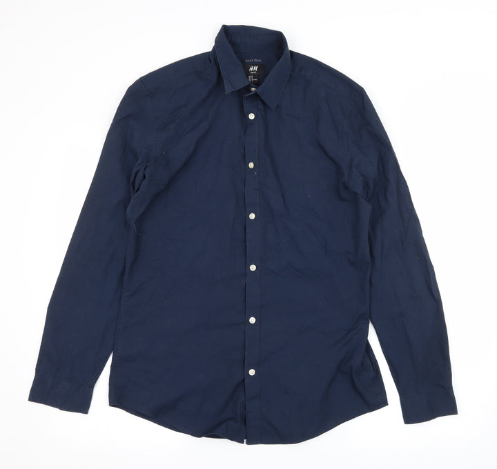 H&M Mens Blue    Button-Up Size M
