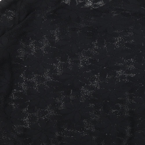 George Womens Black Floral Knit Pullover Jumper Size 14