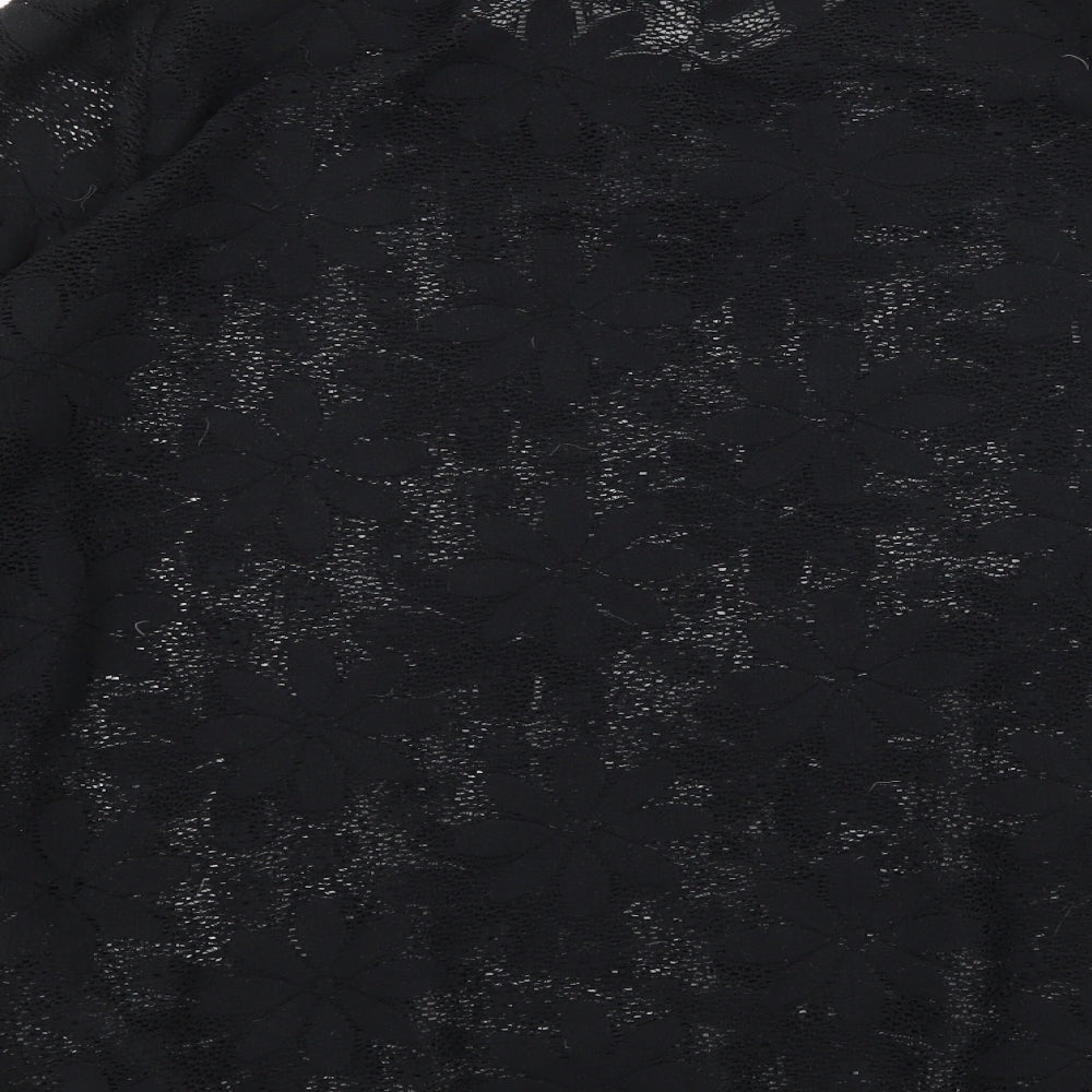 George Womens Black Floral Knit Pullover Jumper Size 14