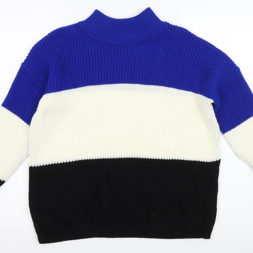 Select Womens Multicoloured Striped Knit Pullover Jumper Size 8