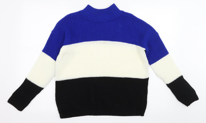 Select Womens Multicoloured Striped Knit Pullover Jumper Size 8