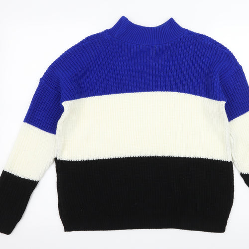 Select Womens Multicoloured Striped Knit Pullover Jumper Size 8