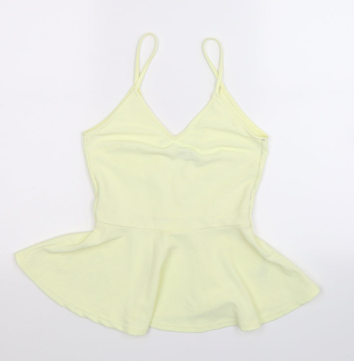 Divided Womens Yellow   Basic Tank Size S