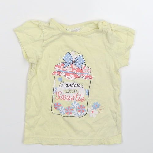 M&Co Girls Yellow   Basic T-Shirt Size 2-3 Years