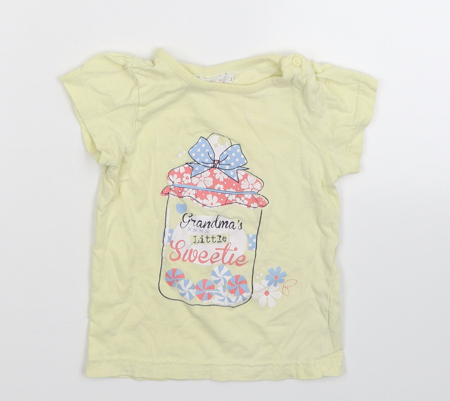 M&Co Girls Yellow   Basic T-Shirt Size 2-3 Years