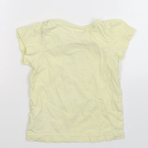 M&Co Girls Yellow   Basic T-Shirt Size 2-3 Years