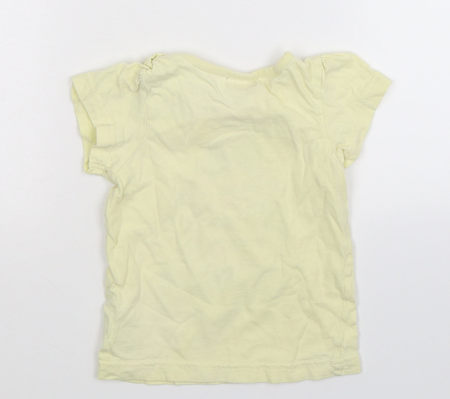 M&Co Girls Yellow   Basic T-Shirt Size 2-3 Years