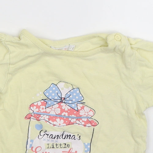 M&Co Girls Yellow   Basic T-Shirt Size 2-3 Years