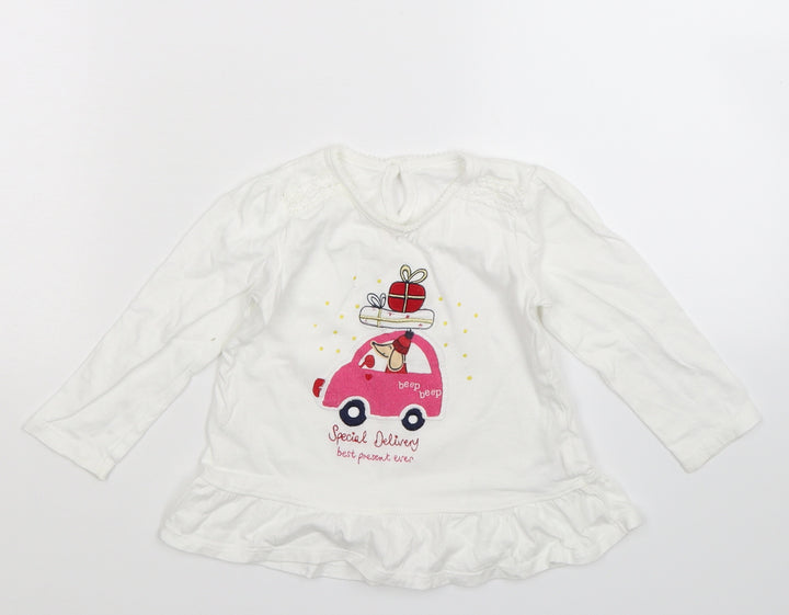 George Girls White   T-Shirt Dress  Size 12-18 Months