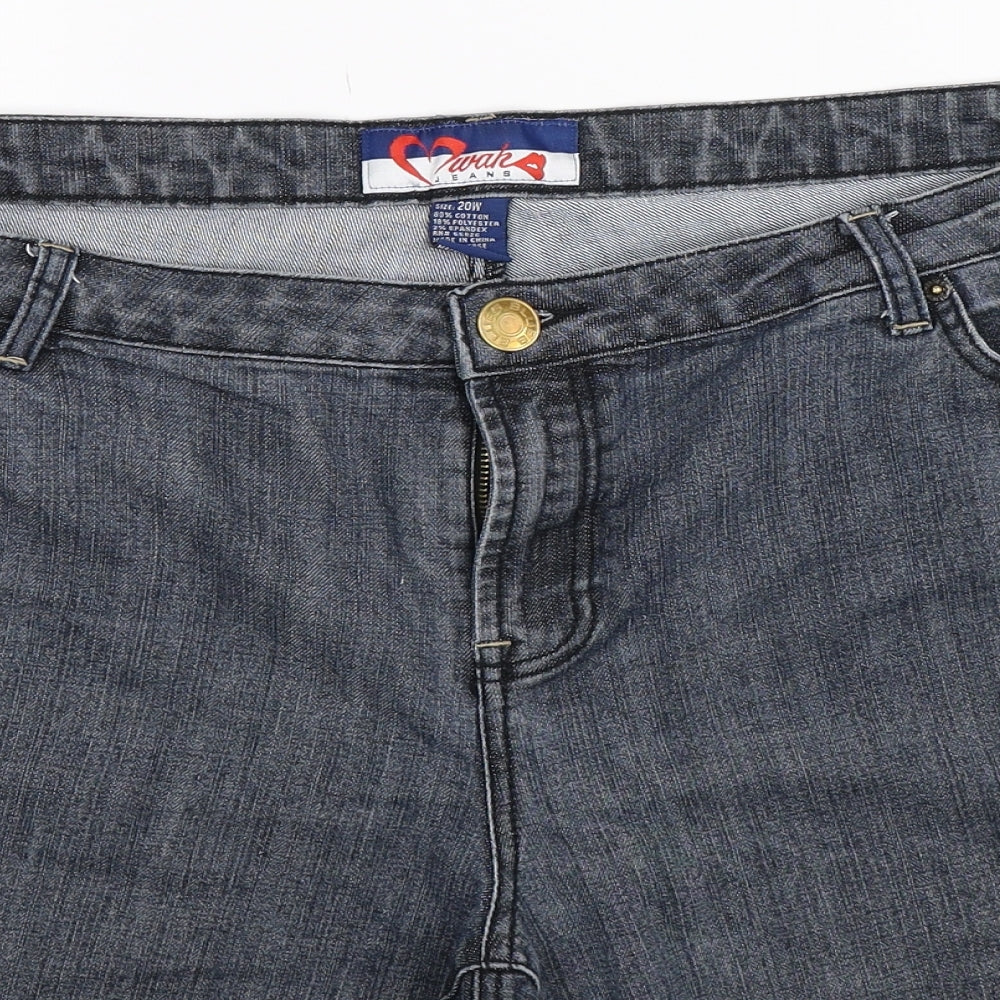Preworn Womens Blue  Denim Bermuda Shorts Size 20
