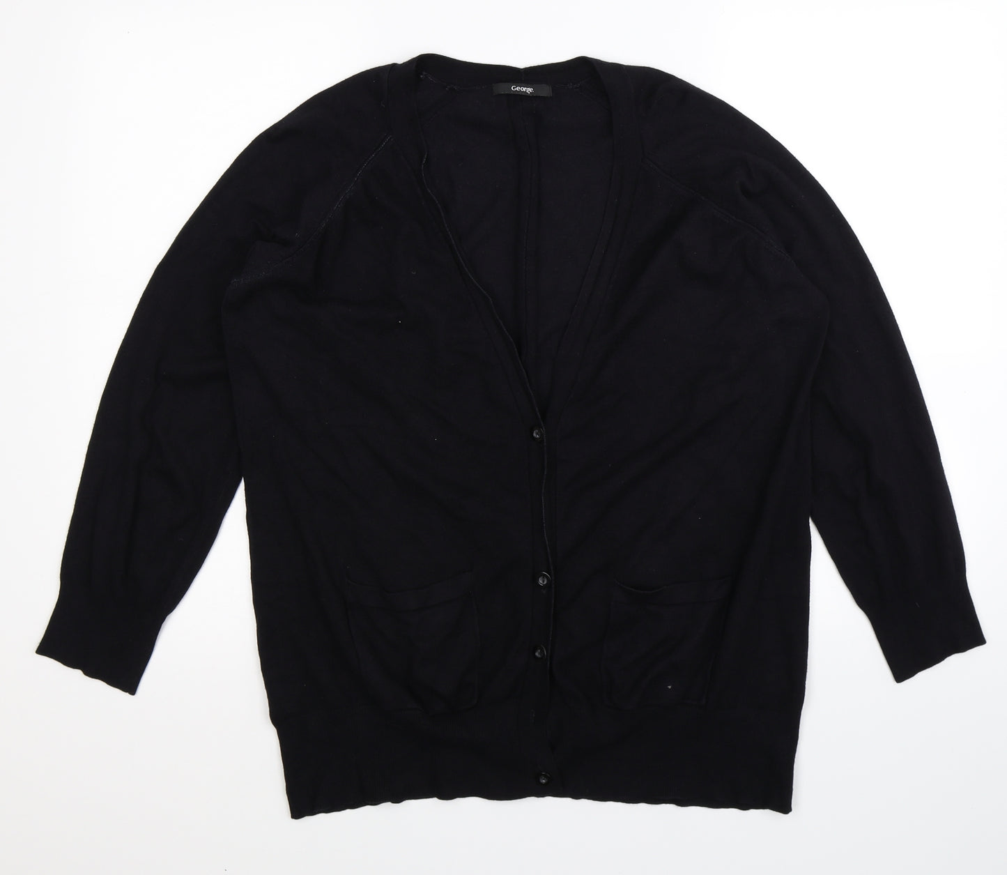 George Womens Black  Knit Cardigan Jumper Size 18