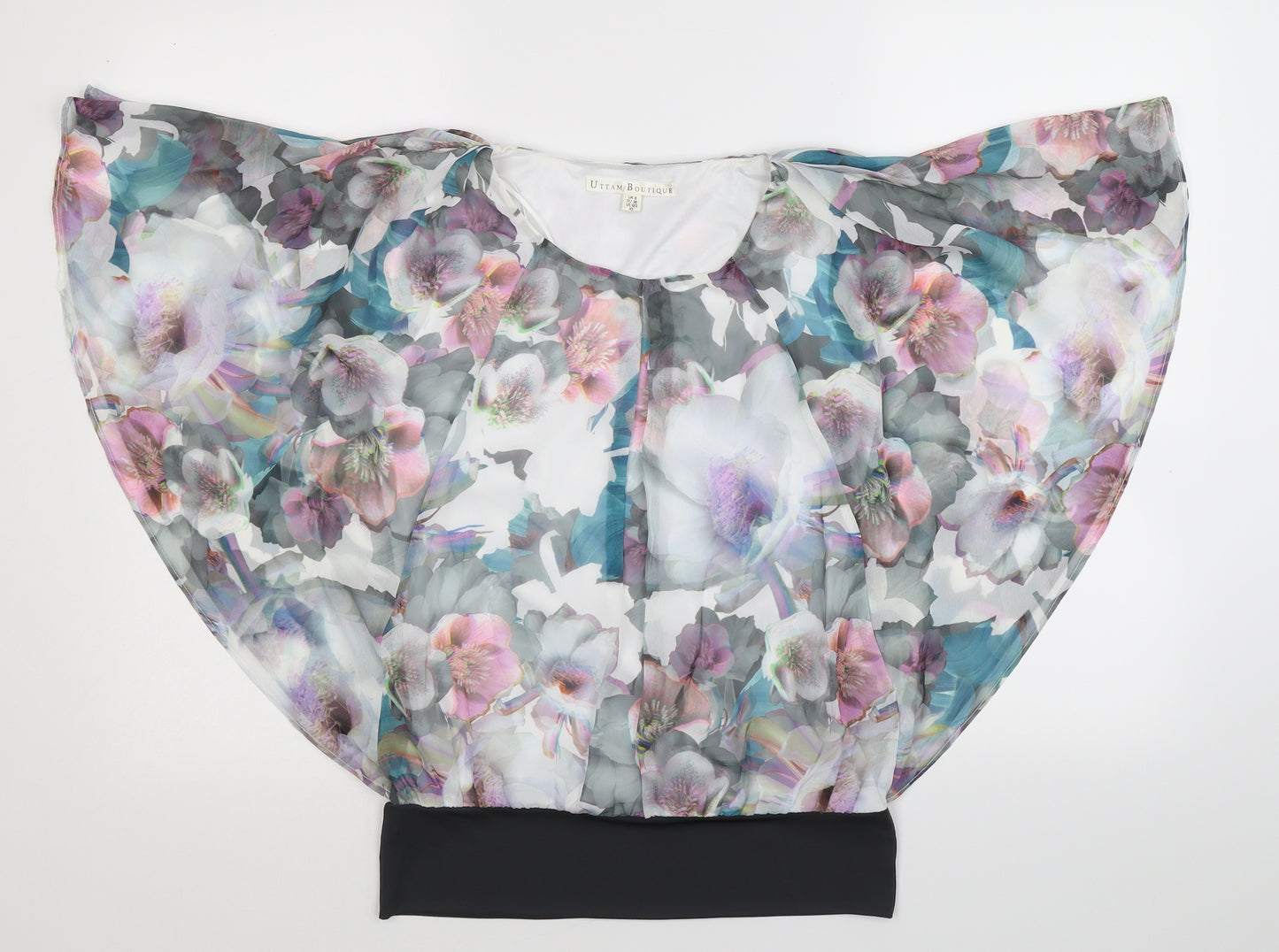 Utam Boutique Womens Multicoloured Floral  Basic Blouse Size 8