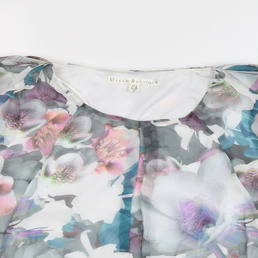 Utam Boutique Womens Multicoloured Floral  Basic Blouse Size 8